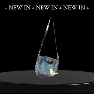 Chaka Vegan Blue Leather Shoulder Bag